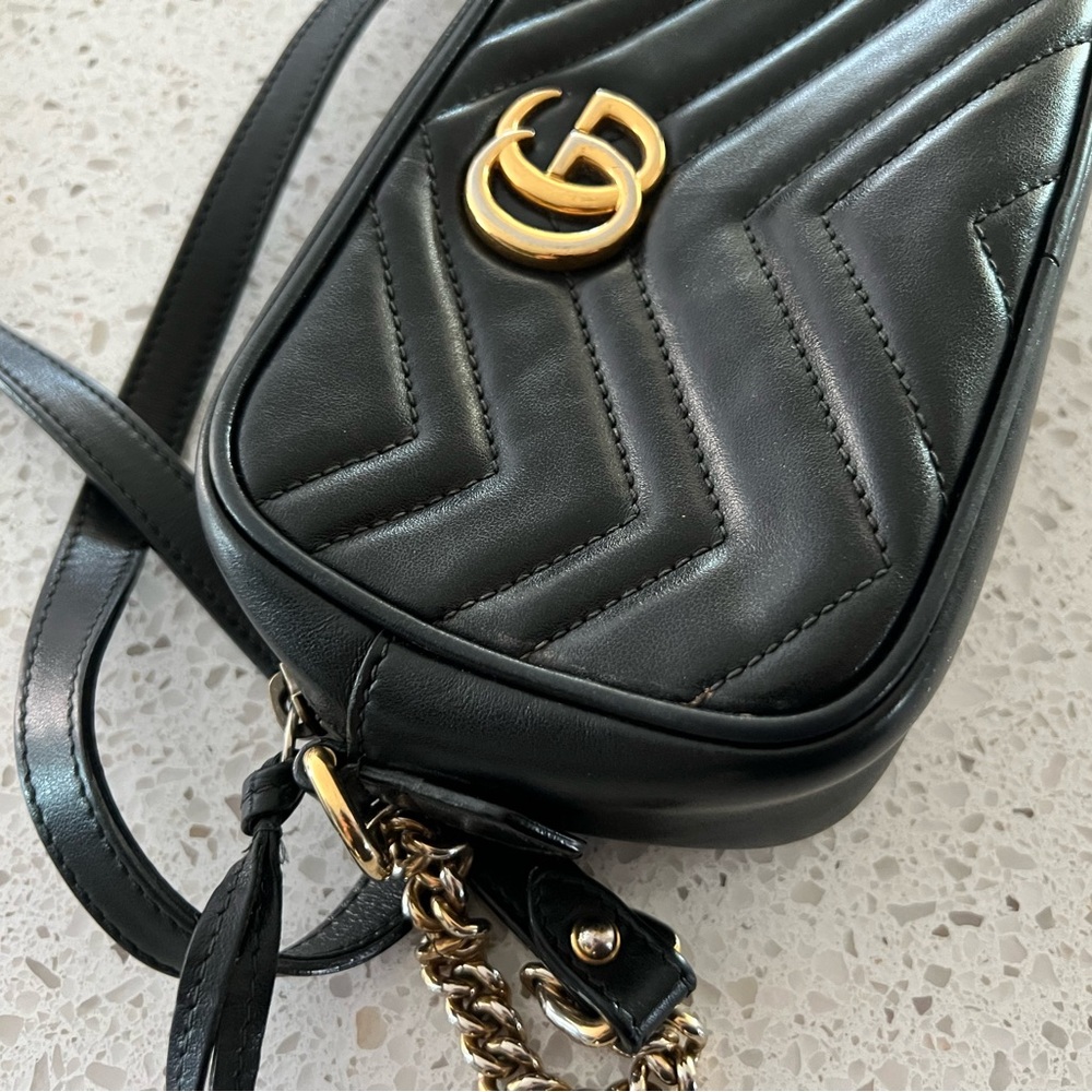 Gucci Black Crossbody Bag with Gold Accents size mini - Picture 7 of 11